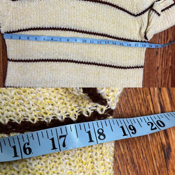 Vintage 70s 80s Fashioned by Continental Striped Knit Sweater Union Made USA L - Picture 11 of 17